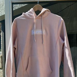 Supreme Pink Box Logo Hoodie (medium)